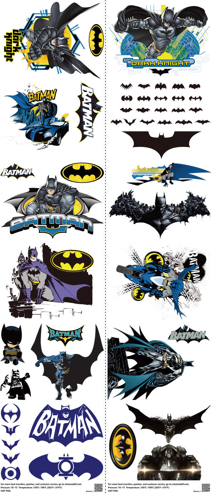 Hero-Inspired Art mixed-style heat transfer design set on a 23.5 by 53 inch sheet