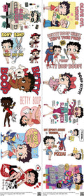 Classic Cartoon Style mixed-style heat transfer design set on a 23.5 by 53 inch sheet