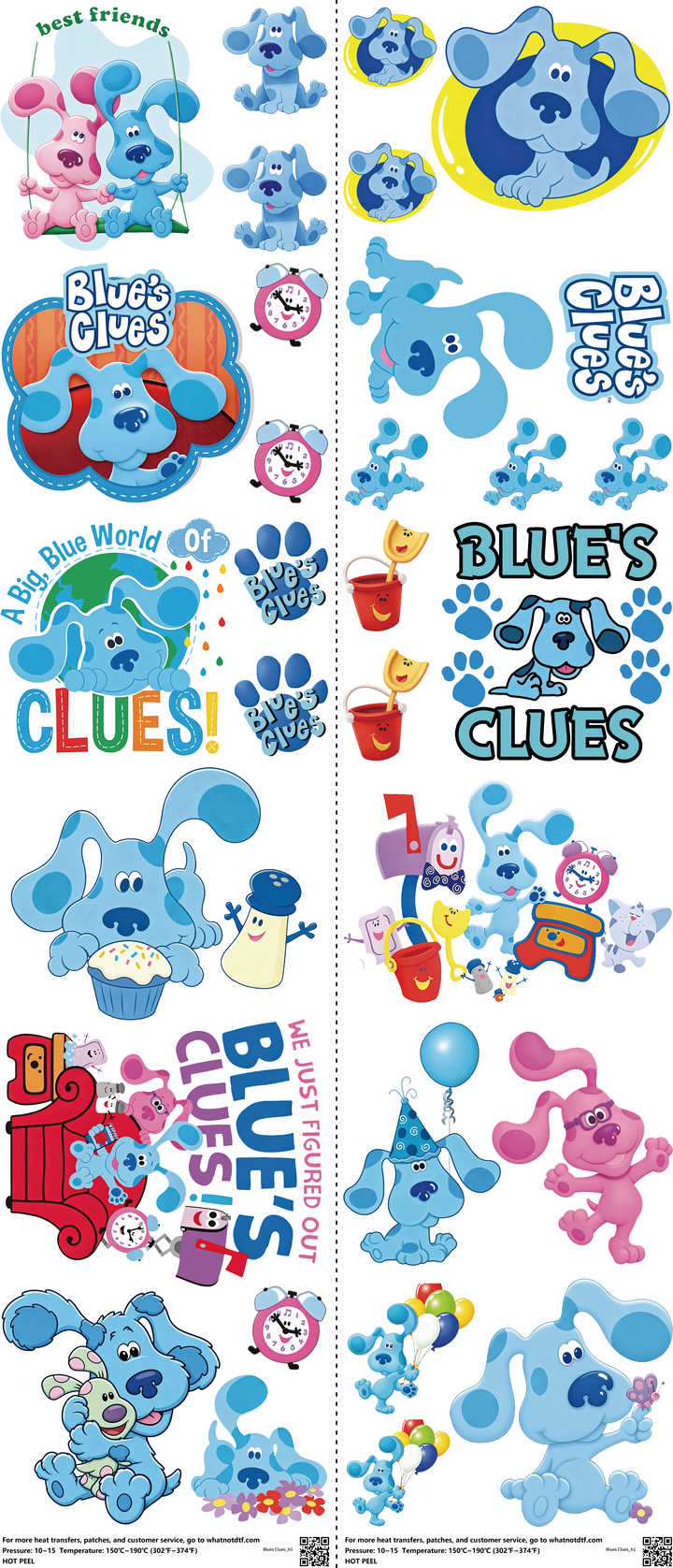 Kids Cartoon Style mixed-style heat transfer design set on a 23.5 by 53 inch sheet