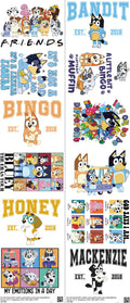 Kids Cartoon Style mixed-style heat transfer design set on a 23.5 by 53 inch sheet