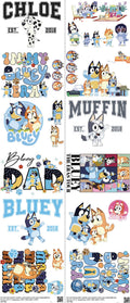 Kids Cartoon Style mixed-style heat transfer design set on a 23.5 by 53 inch sheet