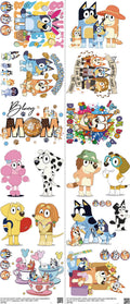 Kids Cartoon Style mixed-style heat transfer design set on a 23.5 by 53 inch sheet