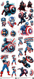 Hero-Inspired Art mixed-style heat transfer design set on a 23.5 by 53 inch sheet