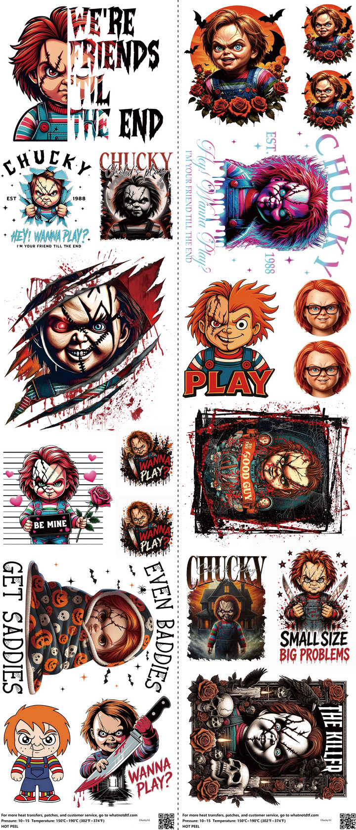 Screen-Inspired Art mixed-style heat transfer design set on a 23.5 by 53 inch sheet