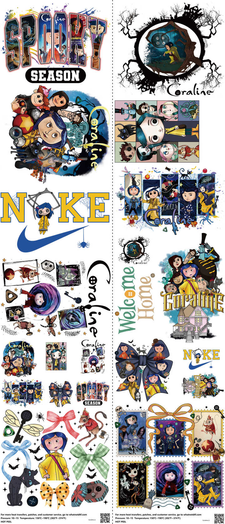 Screen-Inspired Art mixed-style heat transfer design set on a 23.5 by 53 inch sheet