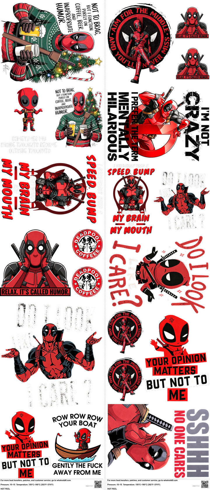 Hero-Inspired Art mixed-style heat transfer design set on a 23.5 by 53 inch sheet