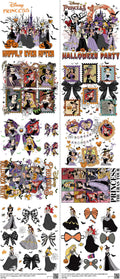 Family Animation Style mixed-style heat transfer design set on a 23.5 by 53 inch sheet