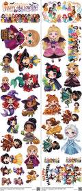 Family Animation Style mixed-style heat transfer design set on a 23.5 by 53 inch sheet