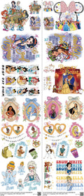 Family Animation Style mixed-style heat transfer design set on a 23.5 by 53 inch sheet