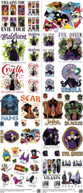 Family Animation Style mixed-style heat transfer design set on a 23.5 by 53 inch sheet