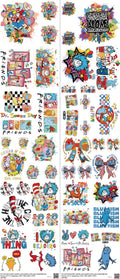 Animated Art mixed-style heat transfer design set on a 23.5 by 53 inch sheet