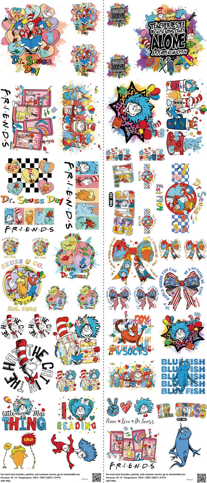Animated Art mixed-style heat transfer design set on a 23.5 by 53 inch sheet
