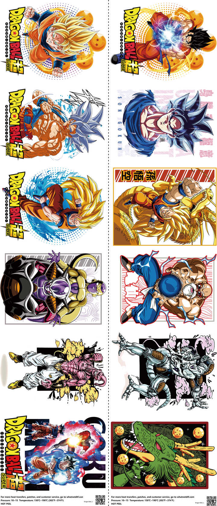 Anime-Inspired Art mixed-style heat transfer design set on a 23.5 by 53 inch sheet