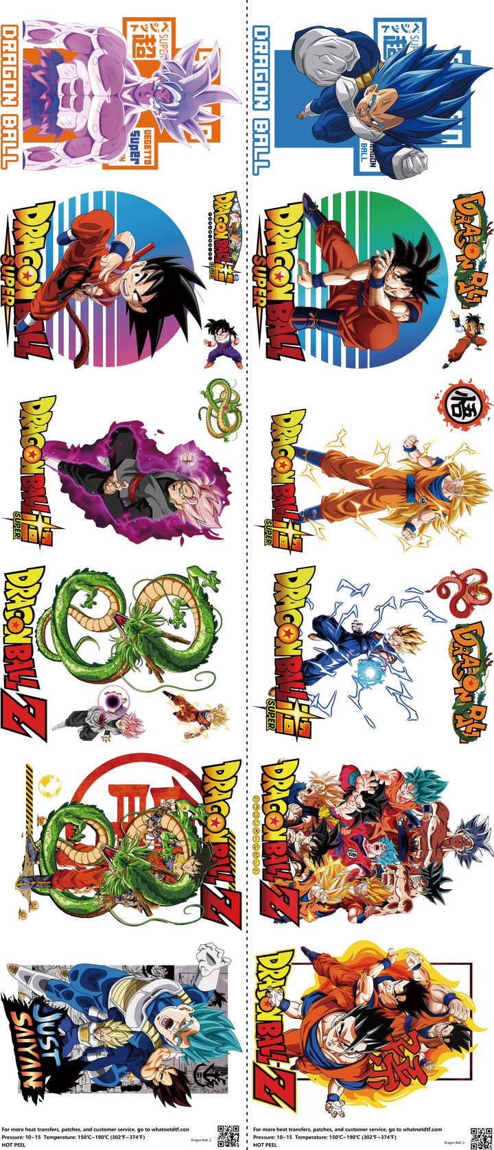 Anime-Inspired Art mixed-style heat transfer design set on a 23.5 by 53 inch sheet