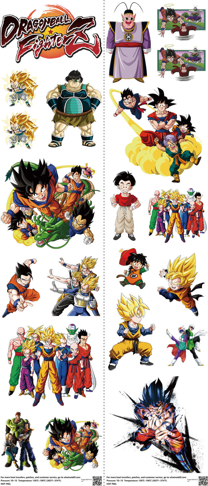 Anime-Inspired Art mixed-style heat transfer design set on a 23.5 by 53 inch sheet