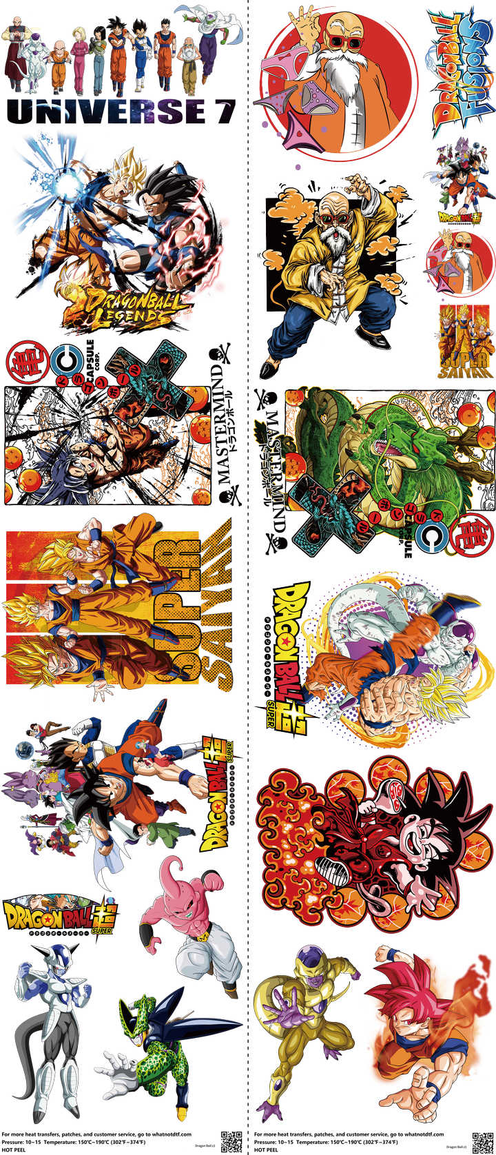Anime-Inspired Art mixed-style heat transfer design set on a 23.5 by 53 inch sheet