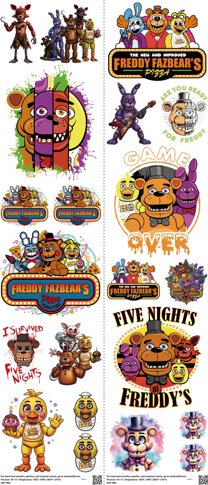 Gaming-Inspired Art mixed-style heat transfer design set on a 23.5 by 53 inch sheet