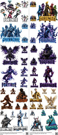 Gaming-Inspired Art mixed-style heat transfer design set on a 23.5 by 53 inch sheet