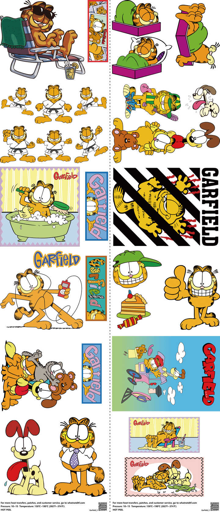 Classic Cartoon Style mixed-style heat transfer design set on a 23.5 by 53 inch sheet