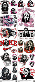 Screen-Inspired Art mixed-style heat transfer design set on a 23.5 by 53 inch sheet