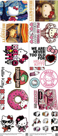 Cute Character Style mixed-style heat transfer design set on a 23.5 by 53 inch sheet