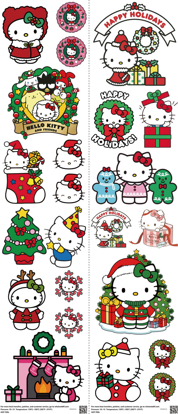 Cute Character Style mixed-style heat transfer design set on a 23.5 by 53 inch sheet