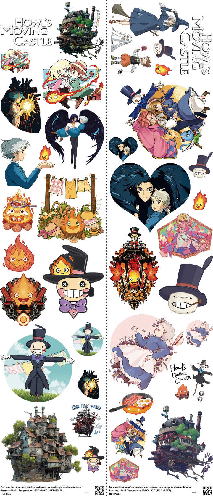 Anime-Inspired Art mixed-style heat transfer design set on a 23.5 by 53 inch sheet