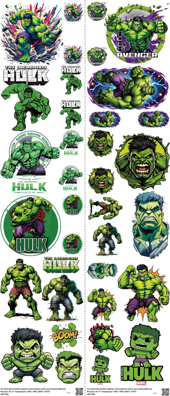 Hero-Inspired Art mixed-style heat transfer design set on a 23.5 by 53 inch sheet