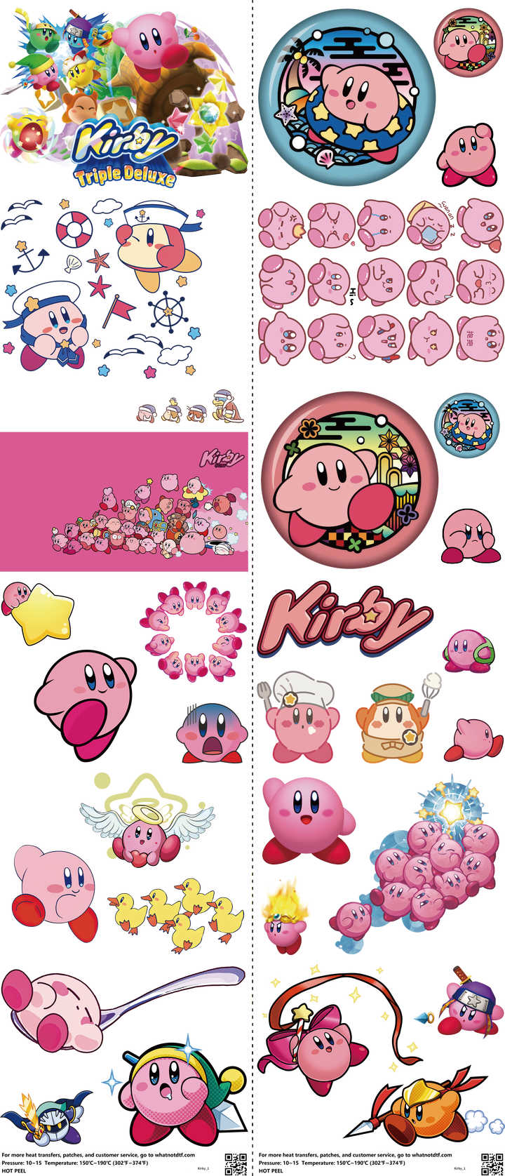Anime-Inspired Art mixed-style heat transfer design set on a 23.5 by 53 inch sheet