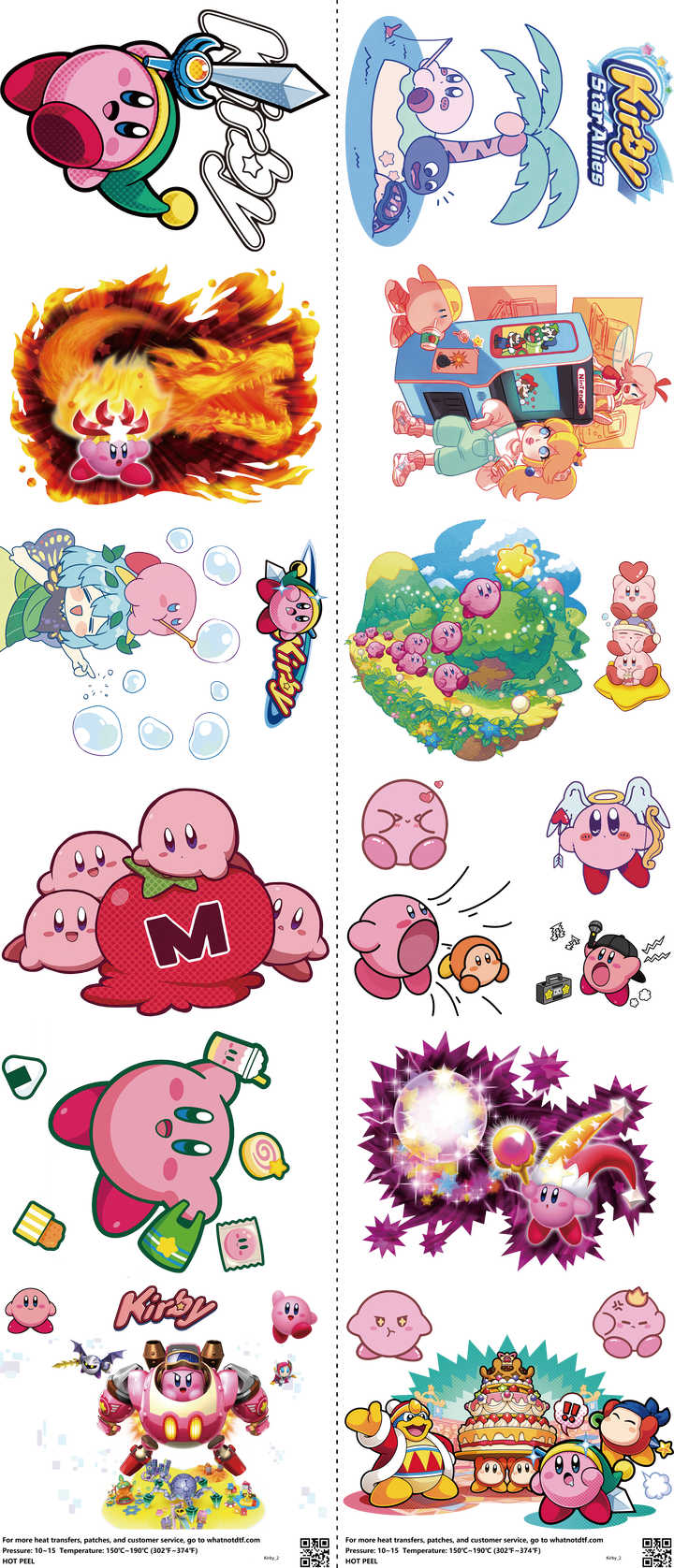 Anime-Inspired Art mixed-style heat transfer design set on a 23.5 by 53 inch sheet