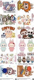 Designer Toy Style mixed-style heat transfer design set on a 23.5 by 53 inch sheet