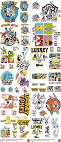 Classic Cartoon Style mixed-style heat transfer design set on a 23.5 by 53 inch sheet