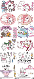 Cute Character Style mixed-style heat transfer design set on a 23.5 by 53 inch sheet