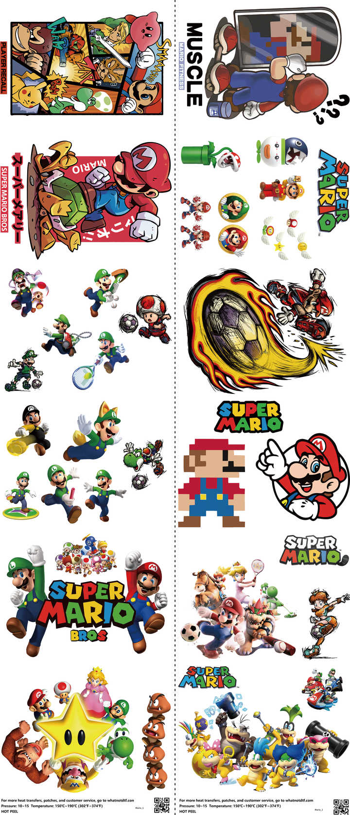 Anime-Inspired Art mixed-style heat transfer design set on a 23.5 by 53 inch sheet