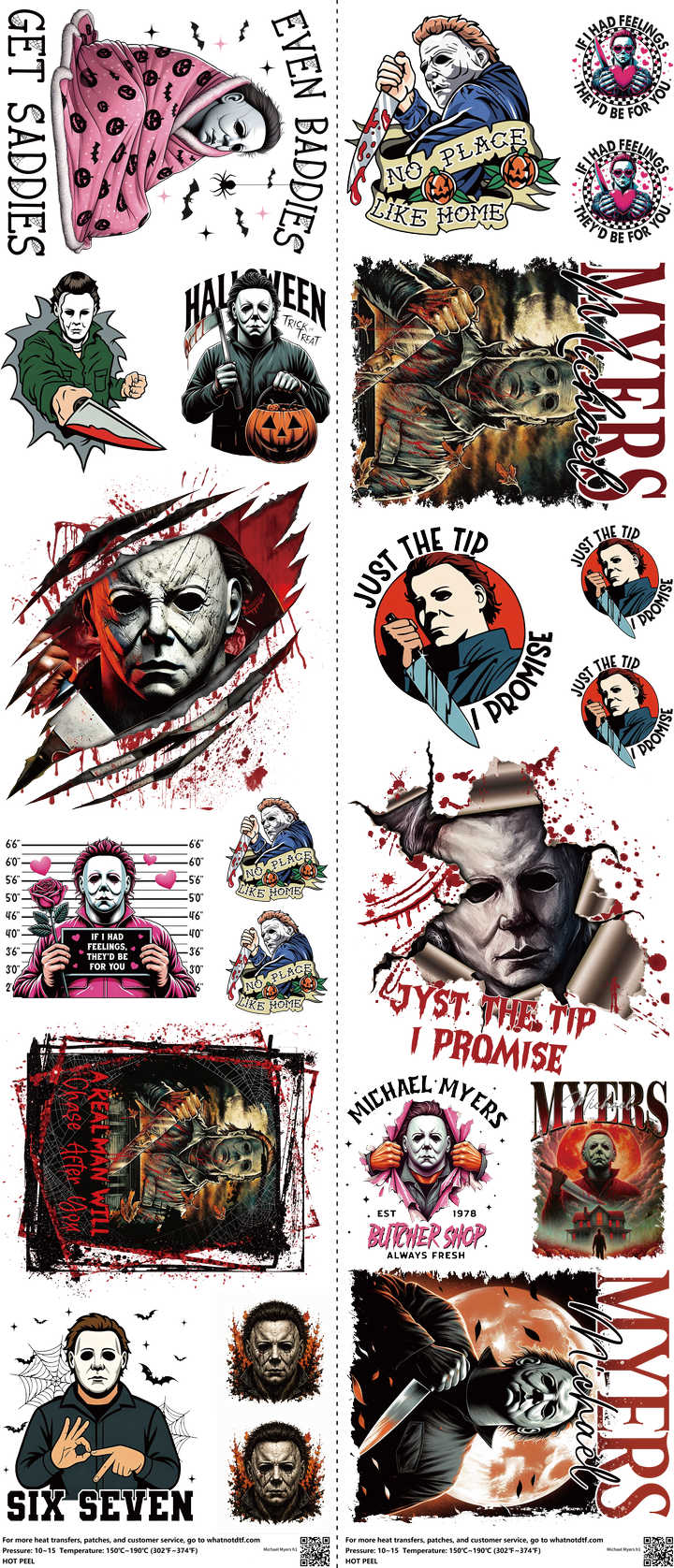 Screen-Inspired Art mixed-style heat transfer design set on a 23.5 by 53 inch sheet