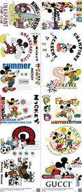 Family Animation Style mixed-style heat transfer design set on a 23.5 by 53 inch sheet