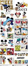 Family Animation Style mixed-style heat transfer design set on a 23.5 by 53 inch sheet