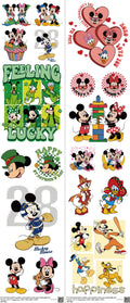 Family Animation Style mixed-style heat transfer design set on a 23.5 by 53 inch sheet