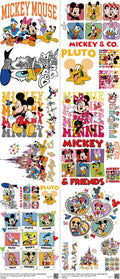 Family Animation Style mixed-style heat transfer design set on a 23.5 by 53 inch sheet