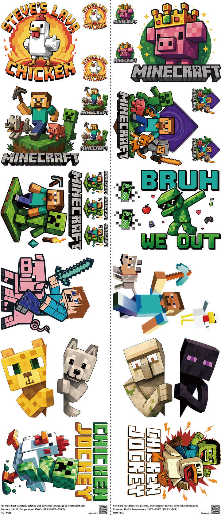 Gaming-Inspired Art mixed-style heat transfer design set on a 23.5 by 53 inch sheet