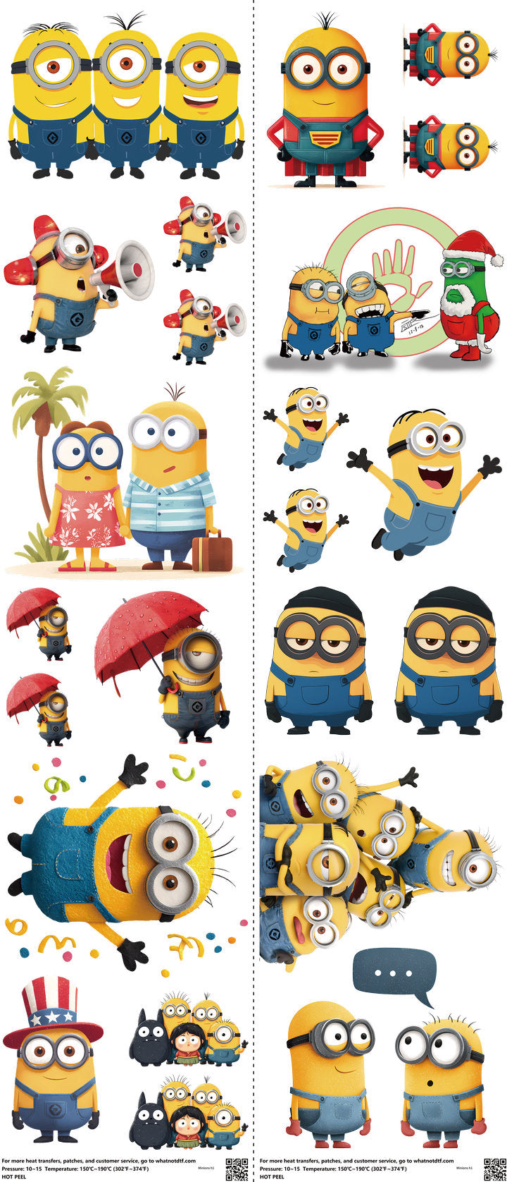 Animated Art mixed-style heat transfer design set on a 23.5 by 53 inch sheet