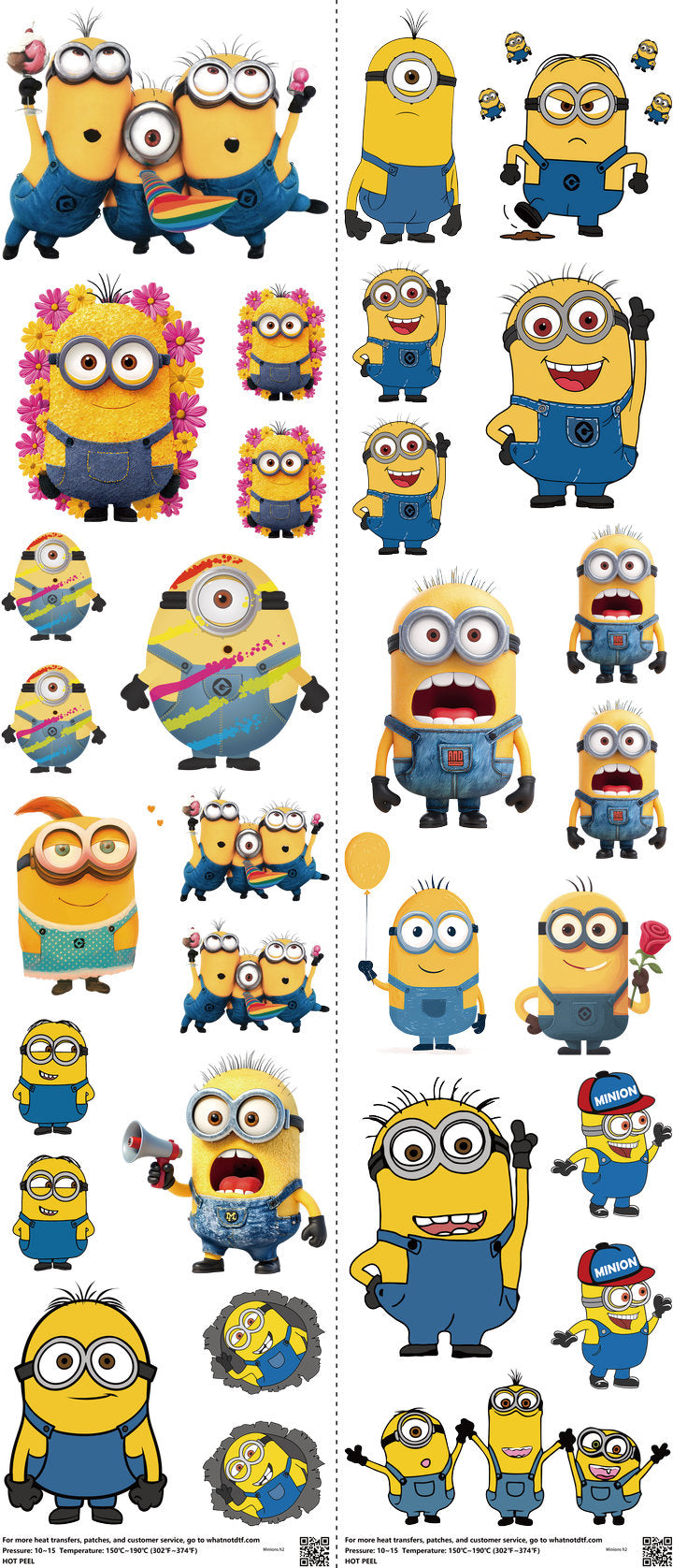 Animated Art mixed-style heat transfer design set on a 23.5 by 53 inch sheet