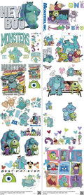 Family Animation Style mixed-style heat transfer design set on a 23.5 by 53 inch sheet