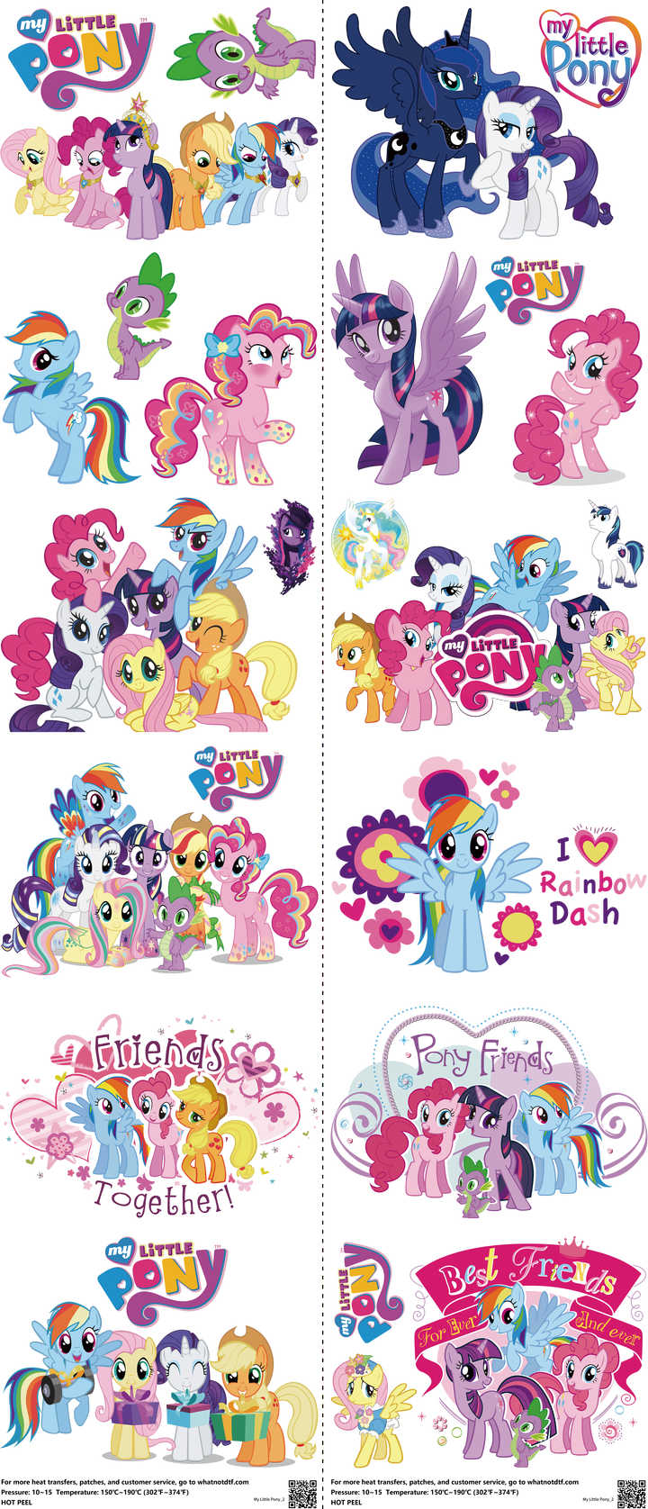 Kids Cartoon Style mixed-style heat transfer design set on a 23.5 by 53 inch sheet