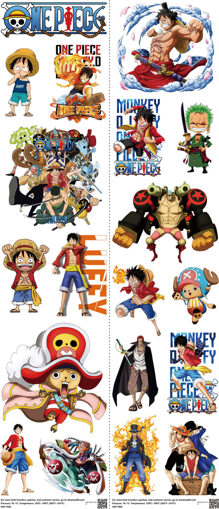 Anime-Inspired Art mixed-style heat transfer design set on a 23.5 by 53 inch sheet