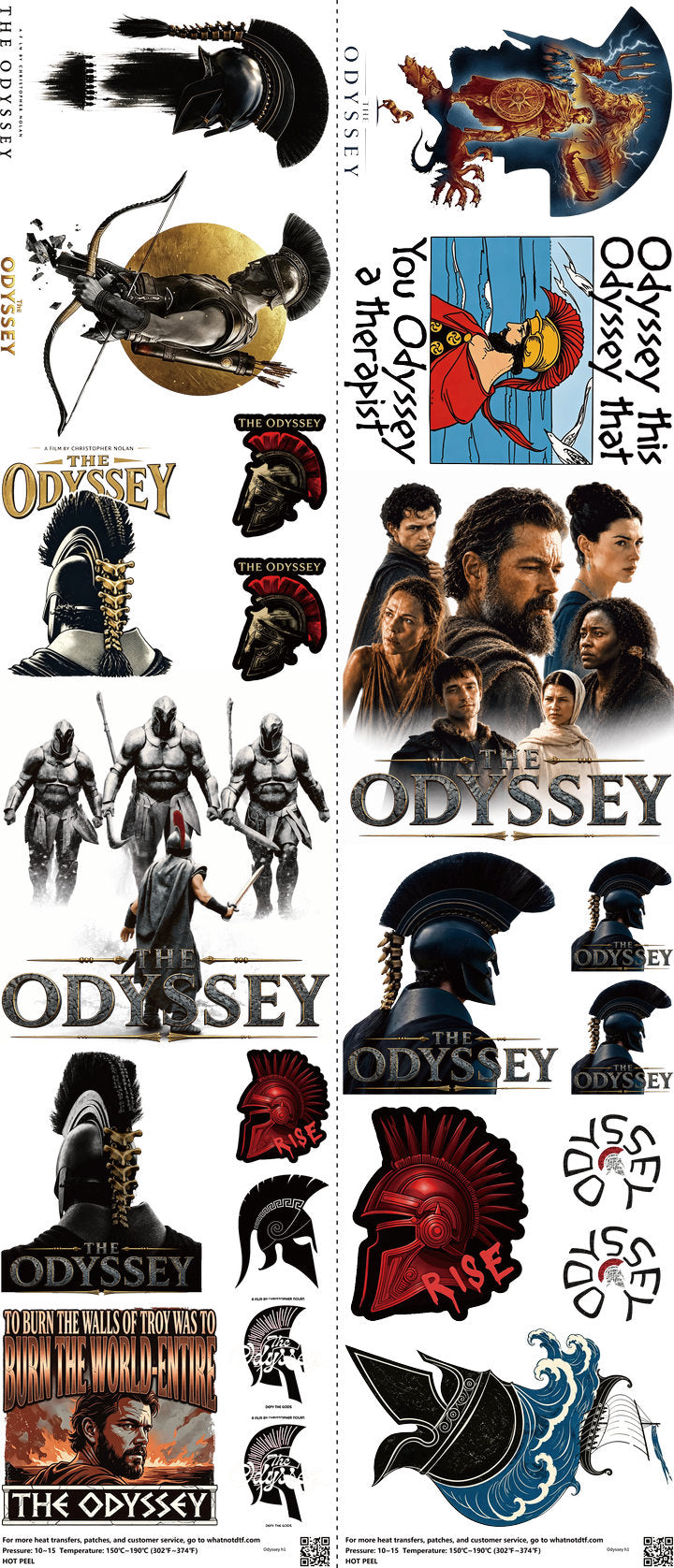 Screen-Inspired Art mixed-style heat transfer design set on a 23.5 by 53 inch sheet