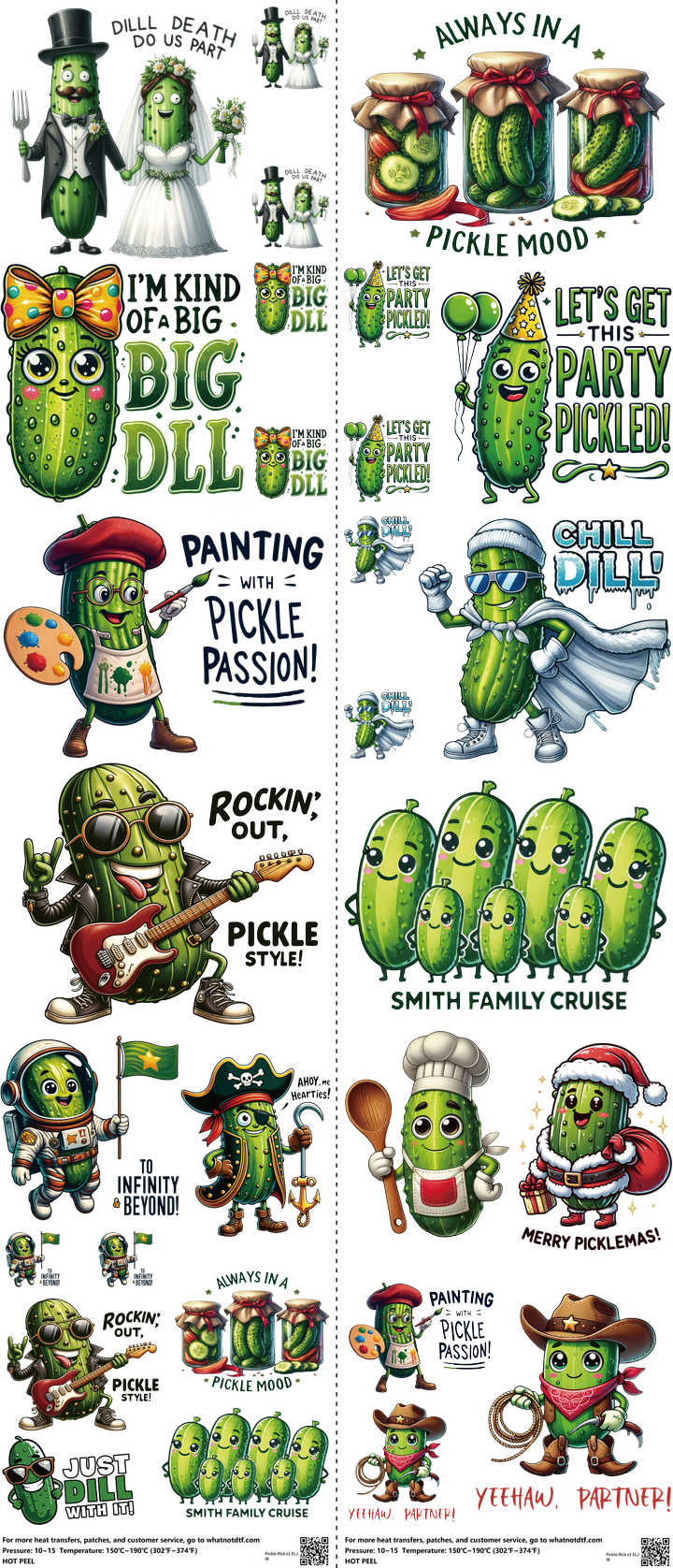 Animated Art mixed-style heat transfer design set on a 23.5 by 53 inch sheet