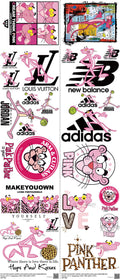 Classic Cartoon Style mixed-style heat transfer design set on a 23.5 by 53 inch sheet