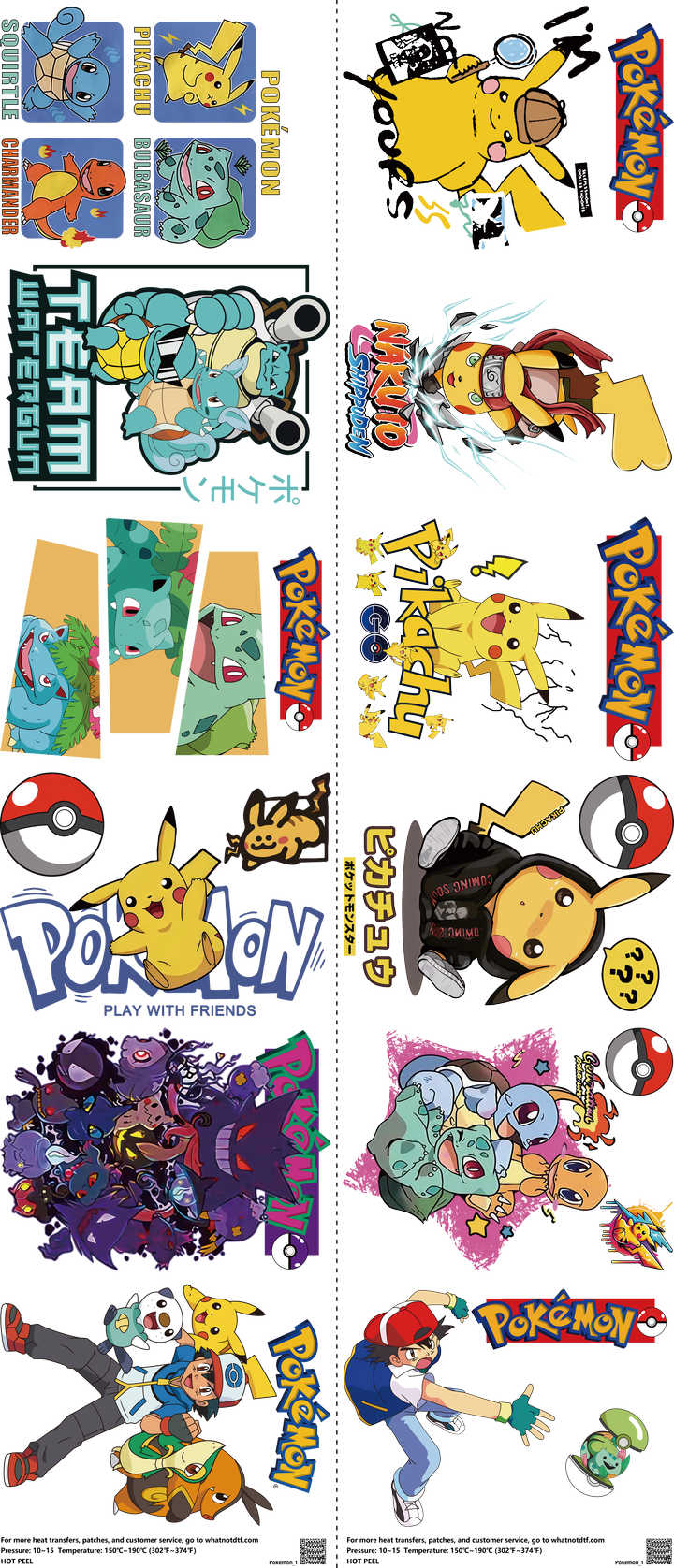 Anime-Inspired Art mixed-style heat transfer design set on a 23.5 by 53 inch sheet