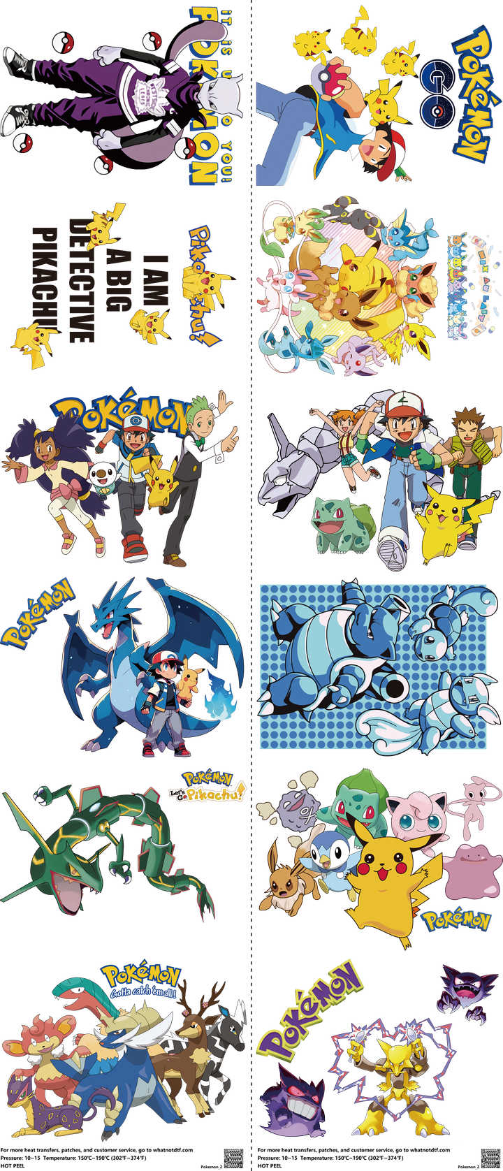 Anime-Inspired Art mixed-style heat transfer design set on a 23.5 by 53 inch sheet